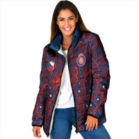 Custom Czech Republic Football Padded Jacket Art Nouveau Patterns With National Lion