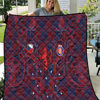 Czech Republic Football Quilt Art Nouveau Patterns With National Lion