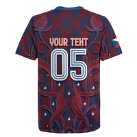 Custom Czech Republic Football Rugby Jersey Art Nouveau Patterns With National Lion