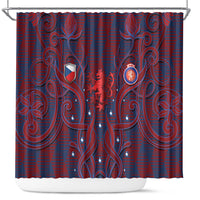 Czech Republic Football Shower Curtain Art Nouveau Patterns With National Lion