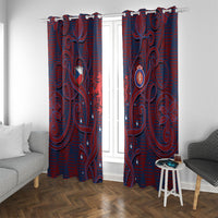 Czech Republic Football Window Curtain Art Nouveau Patterns With National Lion