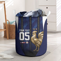 Custom France Football Laundry Basket Gallic Rooster Luxury Sport Style