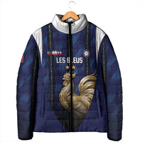 Custom France Football Padded Jacket Gallic Rooster Luxury Sport Style