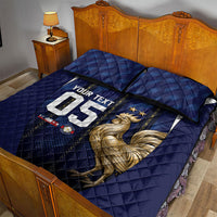Custom France Football Quilt Bed Set Gallic Rooster Luxury Sport Style