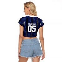 Custom France Football Raglan Cropped T Shirt Gallic Rooster Luxury Sport Style