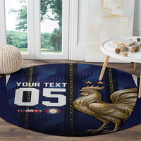 Custom France Football Round Carpet Gallic Rooster Luxury Sport Style