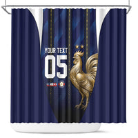 Custom France Football Shower Curtain Gallic Rooster Luxury Sport Style