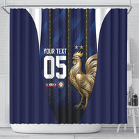 Custom France Football Shower Curtain Gallic Rooster Luxury Sport Style