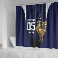 Custom France Football Shower Curtain Gallic Rooster Luxury Sport Style