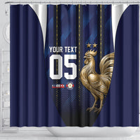 Custom France Football Shower Curtain Gallic Rooster Luxury Sport Style