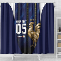 Custom France Football Shower Curtain Gallic Rooster Luxury Sport Style