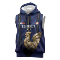 Custom France Football Sleeveless Hoodie Gallic Rooster Luxury Sport Style
