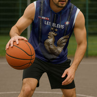Custom France Football Sleeveless Hoodie Gallic Rooster Luxury Sport Style