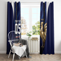Custom France Football Window Curtain Gallic Rooster Luxury Sport Style