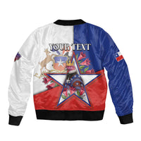 Personalized Chile Bomber Jacket Andean Condor With Chilean Bellflower - Wonder Print Shop