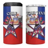 Personalized Chile 4 in 1 Can Cooler Tumbler Andean Condor With Chilean Bellflower - Wonder Print Shop