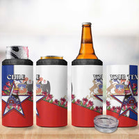 Personalized Chile 4 in 1 Can Cooler Tumbler Andean Condor With Chilean Bellflower - Wonder Print Shop