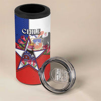 Personalized Chile 4 in 1 Can Cooler Tumbler Andean Condor With Chilean Bellflower - Wonder Print Shop