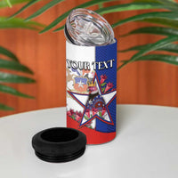 Personalized Chile 4 in 1 Can Cooler Tumbler Andean Condor With Chilean Bellflower - Wonder Print Shop