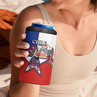 Personalized Chile 4 in 1 Can Cooler Tumbler Andean Condor With Chilean Bellflower - Wonder Print Shop