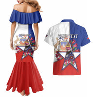 Personalized Chile Couples Matching Mermaid Dress and Hawaiian Shirt Andean Condor With Chilean Bellflower - Wonder Print Shop