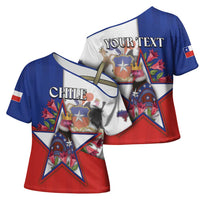Personalized Chile Cross Shoulder Shirt Andean Condor With Chilean Bellflower - Wonder Print Shop