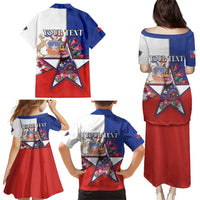 Personalized Chile Family Matching Puletasi and Hawaiian Shirt Andean Condor With Chilean Bellflower - Wonder Print Shop