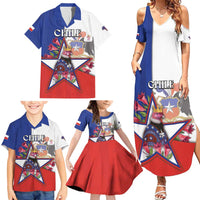 Personalized Chile Family Matching Summer Maxi Dress and Hawaiian Shirt Andean Condor With Chilean Bellflower - Wonder Print Shop