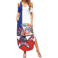 Personalized Chile Family Matching Summer Maxi Dress and Hawaiian Shirt Andean Condor With Chilean Bellflower - Wonder Print Shop