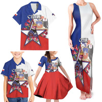 Personalized Chile Family Matching Tank Maxi Dress and Hawaiian Shirt Andean Condor With Chilean Bellflower - Wonder Print Shop