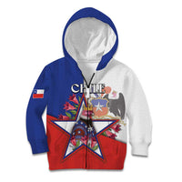 Personalized Chile Kid Hoodie Andean Condor With Chilean Bellflower - Wonder Print Shop