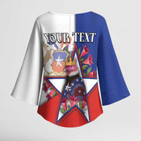 Personalized Chile Kimono Sleeve Blouse Andean Condor With Chilean Bellflower - Wonder Print Shop