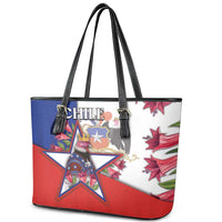 Chile Leather Tote Bag Andean Condor With Chilean Bellflower - Wonder Print Shop