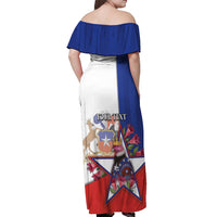 Personalized Chile Off Shoulder Maxi Dress Andean Condor With Chilean Bellflower - Wonder Print Shop