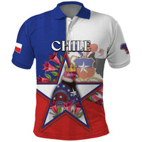 Personalized Chile Polo Shirt Andean Condor With Chilean Bellflower - Wonder Print Shop