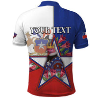 Personalized Chile Polo Shirt Andean Condor With Chilean Bellflower - Wonder Print Shop