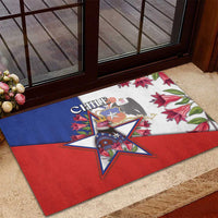 Chile Rubber Doormat Andean Condor With Chilean Bellflower - Wonder Print Shop