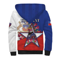 Personalized Chile Sherpa Hoodie Andean Condor With Chilean Bellflower - Wonder Print Shop