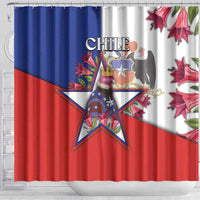 Chile Shower Curtain Andean Condor With Chilean Bellflower - Wonder Print Shop