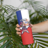 Personalized Chile Skinny Tumbler Andean Condor With Chilean Bellflower - Wonder Print Shop