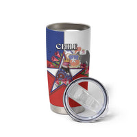 Personalized Chile Tumbler Cup Andean Condor With Chilean Bellflower - Wonder Print Shop