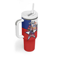 Personalized Chile Tumbler With Handle Andean Condor With Chilean Bellflower - Wonder Print Shop