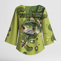 Personalized Fishing Kimono Sleeve Blouse Reely Lures Me In - Wonder Print Shop