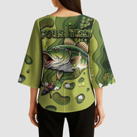 Personalized Fishing Kimono Sleeve Blouse Reely Lures Me In - Wonder Print Shop
