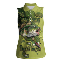 Personalized Fishing Women Sleeveless Polo Shirt Reely Lures Me In - Wonder Print Shop