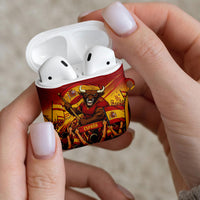 Spain Football AirPods Case Raging Bull Golden Trophy Fans Banner