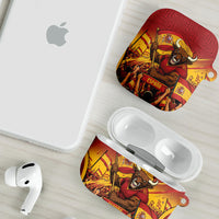 Spain Football AirPods Case Raging Bull Golden Trophy Fans Banner