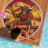 Spain Football Beach Blanket Raging Bull Golden Trophy Fans Banner
