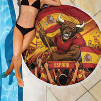 Spain Football Beach Blanket Raging Bull Golden Trophy Fans Banner