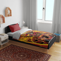 Spain Football Bedding Set Raging Bull Golden Trophy Fans Banner